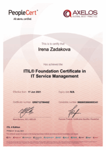 certifikát ITIL4 v managementu IT služeb
